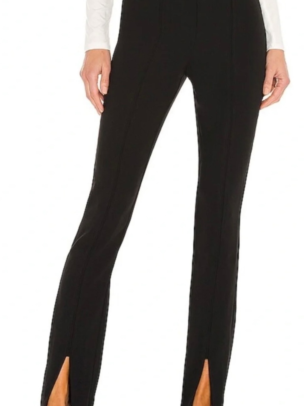 L'Academie Los Angeles front seam black high waisted trousers